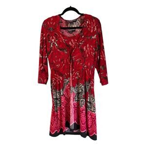 Peck & Peck 2 Piece Top and Jacket Oversized Top Red Small (see description)